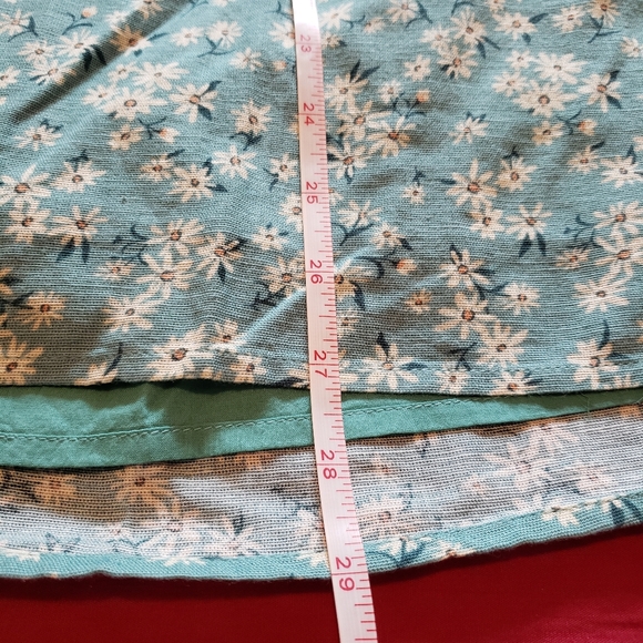 American Eagle Size M Teal Ditsy Floral Tie-Back Mini Dress - Picture 8 of 8